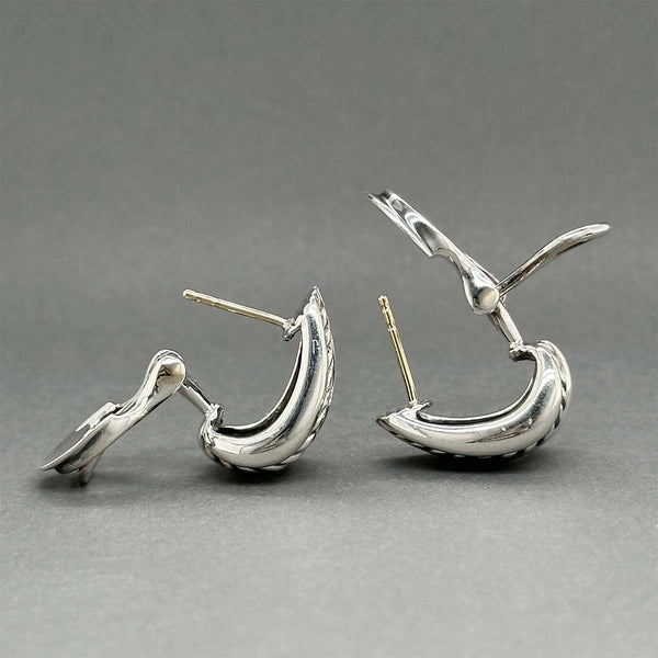 Estate David Yurman SS 18 Thoroughbred Shrimp Earrings