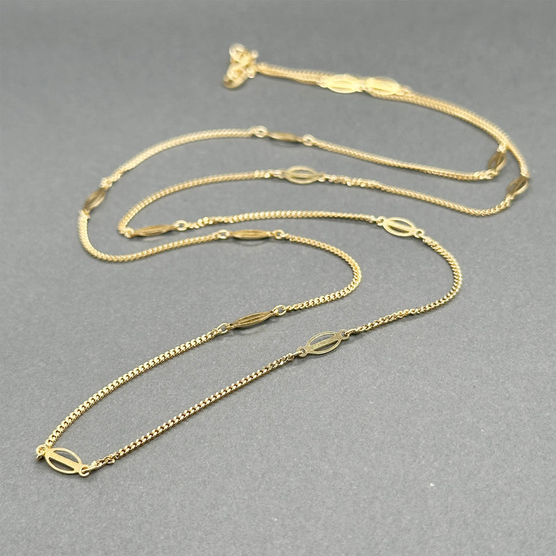 Estate 18K Y Gold 23.25” Station Necklace