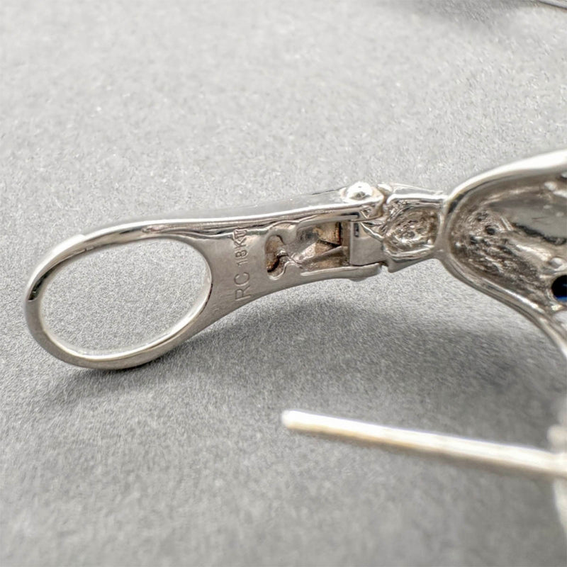 Estate Roberto Coin 18K W Gold 15.13ctw Onyx & Diamond Earrings