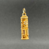 Estate 14K Y Gold Enamel Mezuzah Pendant
