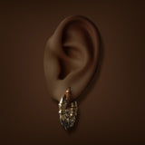 Estate 14K Y Gold 25.34mm Claddagh Hoop Earrings