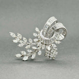 Estate Retro Platinum 5.58ctw Diamond Brooch