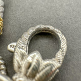 Estate Judith Ripka SS CZ Fleur De Lis Charm Bracelet