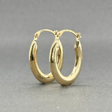 Estate 14K Y Gold Oval Hoop Earrings