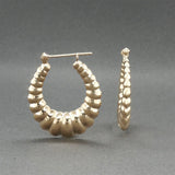 Estate 14K Y Gold Ribbed Hoop Earrings