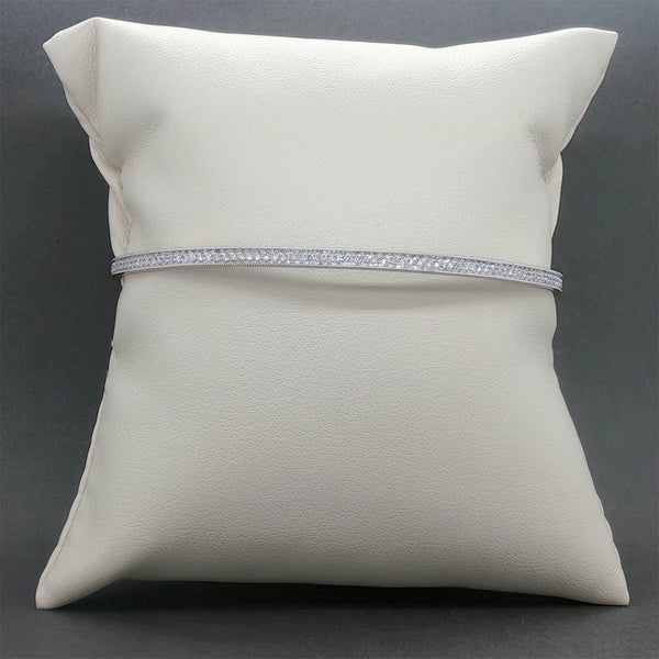 Estate 14K W Gold 1.03ctw G-H/SI2-I1 Diamond Bangle Bracelet