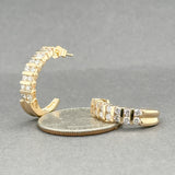 Estate 14K Y Gold 0.85ctw I-J/I1 Diamond J Hoop Earrings