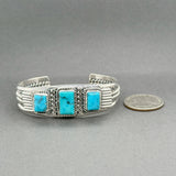 Estate SS Turquoise Cuff Bracelet