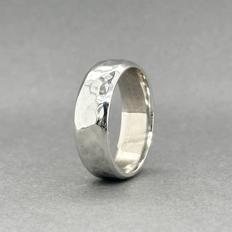 Estate 14K W Gold 7.07mm Hammered Ring