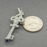 Estate Judith Ripka SS CZ Key Enhancer Pendant