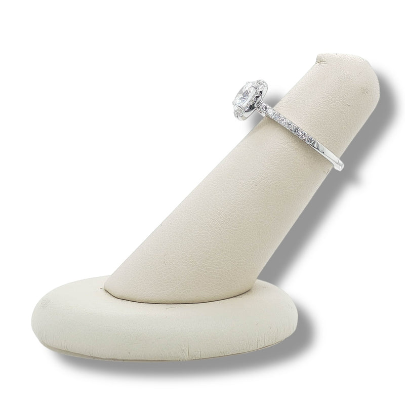 14K W Gold 0.50ctw G/SI1 Halo Diamond Engagement Ring Mounting