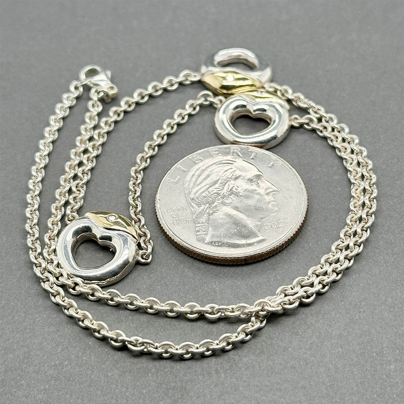 Estate Movado SS 18 0.02ctw Diamond Necklace