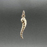Estate 14K Y Gold Spiral 28.22mm Italian Horn Pendant