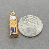 Estate 14K Y Gold Enamel Mezuzah Pendant