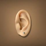 Estate 14K W Gold 4mm Ball Earrings