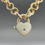 Estate 18K Y Gold 0.07ct Diamond Heart Lock Necklace