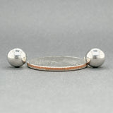 Estate 14K W Gold 8mm Ball Earring
