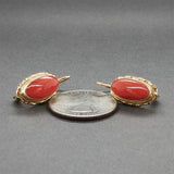 Estate 18K Y Gold 4.40ctw Coral Drop Earrings