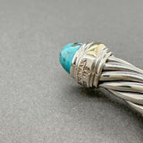 Estate David Yurman SS 14 Turquoise Cable Cuff Bracelet