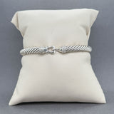Estate David Yurman SS 0.07ctw H-I/SI2-I1 Diamond Buckle Classic Bracelet
