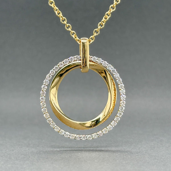 Estate Levian 14K Y Gold 0.90ctw G/VS2-SI1 Diamond Circle Pendant