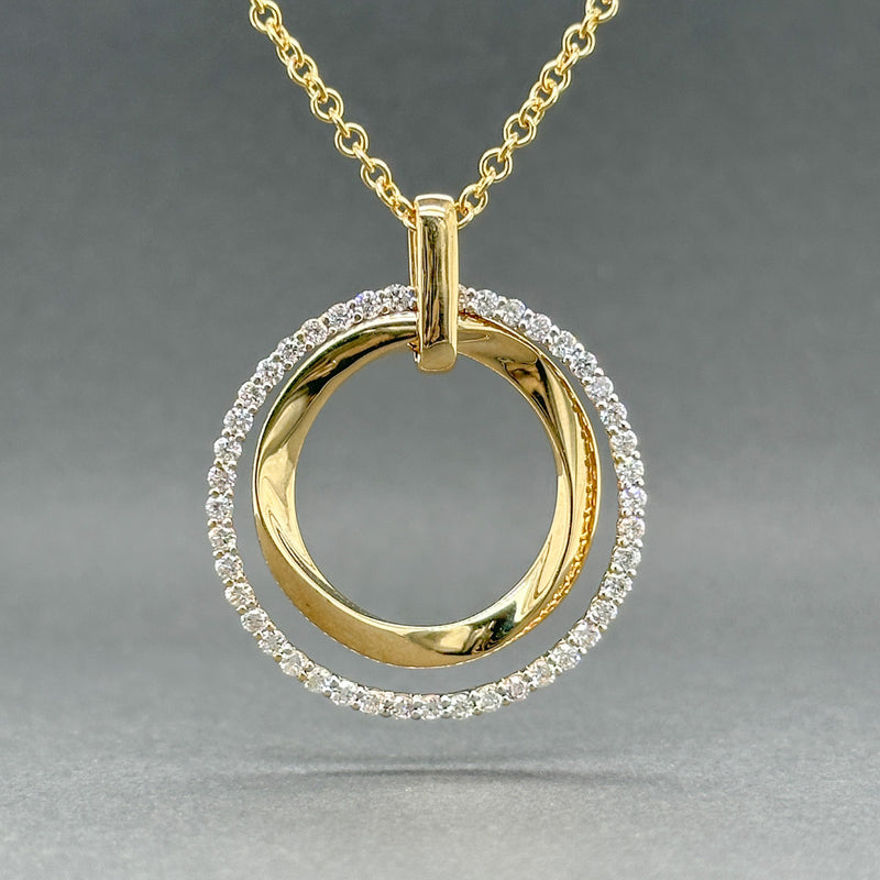 Estate Levian 14K Y Gold 0.90ctw G/VS2-SI1 Diamond Circle Pendant