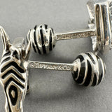 Estate Tiffany & Co. SS Enamel Zebra Head Cufflinks