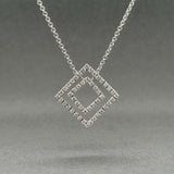 Estate 18K W Gold 0.49ctw I-J/VS2-SI1 Diamond Square Pendant