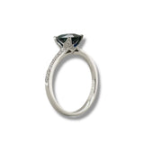 18K W Gold 1.38ct Oval Sapphire and 0.19ct H/SI1 Diamond Ring