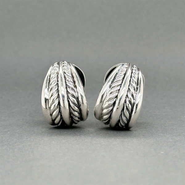 Estate David Yurman SS 18 Thoroughbred Shrimp Earrings