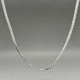 Estate 14K W Gold 1.72mm 16” Round Box Chain