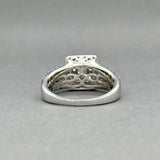 Estate 14K W Gold 1.28ctw Diamond Cluster Eng. Ring