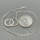 Estate 14K W Gold Double Circle Necklace