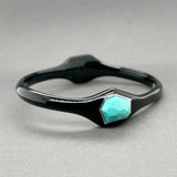 Estate Ippolita SS Black Resin & 13.32ctw Turquoise Bangle Bracelet