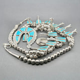 Estate Griffin Tsabetsaye SS Turquoise Squash Blossom Necklace