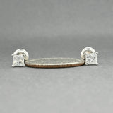 Estate 14K W Gold 0.92ctw F-G/I1 Diamond Screw Back Earrings
