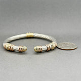 Estate SS 14 0.06ctw Diamond Cuff Bracelet