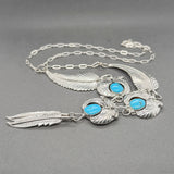 Estate SS Turquoise Feather South West Necklace