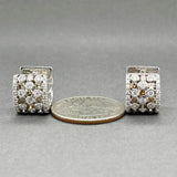 Estate Levian 18K W Gold 2.19ctw Diamond Huggie Earrings