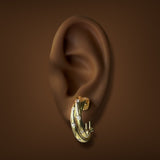 Estate 18K Y Gold 0.48ctw F-G/VS2-SI1 Diamond Hoop Earrings