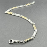 Estate SS 18 3.93mm Fancy Bar Link Bracelet