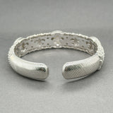 Estate Judith Ripka SS CZ & Pearl Cuff Bracelet