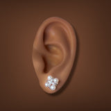 Estate 14K Y Gold 0.03ctw J/I2 Diamond & Pearl Stud Earrings