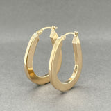 Estate 14K Y Gold 29mm x 24.2mm Hoop Earrings