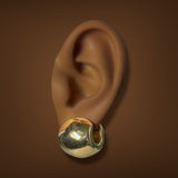 Estate 18K Y Gold 20.77mm Wide Huggie Earrings