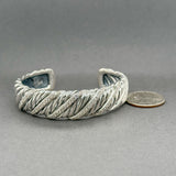 Estate David Yurman SS 1.29ctw Diamond Sculpted Cable Cuff Bracelet