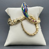 Estate 14K Y Gold Vintage 0.78ctw Ruby Snake Bracelet