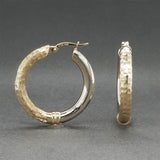 Estate 14K TT Gold 27.58mm Hoop Earrings