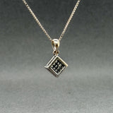Estate 14K W Gold 0.50ctw G/VS2 Diamond Square Pendant