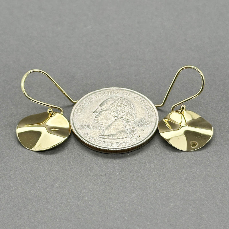 Estate Ippolita 18K Y Gold Mini Wavy Disc Drop Earrings